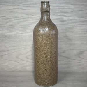 Vtg Max Kruger  M K M German Stoneware Beer Bottle 0.75L Brown / Tan
